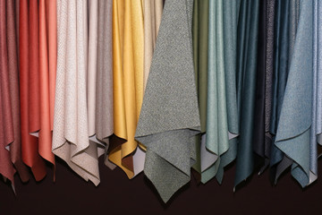 Colorful textile materials samples
