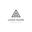 business corporate triangle logo design, mountain peak vector simple