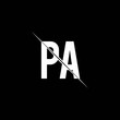 PA logo monogram with slash style design template
