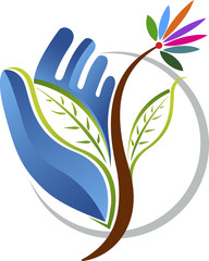 Sticker - hand leaf logo