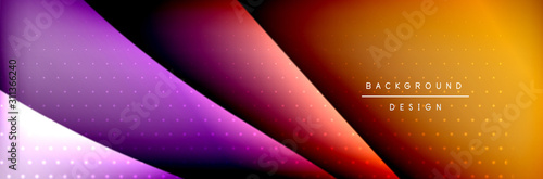 Flowing waves with 3d shadow effects and fluid gradients. Dynamic trendy abst...