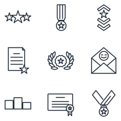 Aufkleber - Awards Set icon template color editable. Ranking pack symbol vector sign isolated on white background illustration for graphic and web design.