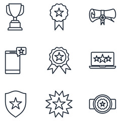 Leinwandbilder - Awards Set icon template color editable. Ranking pack symbol vector sign isolated on white background illustration for graphic and web design.