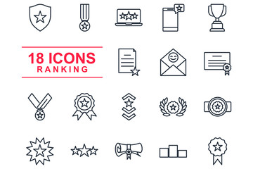 Leinwandbilder - Awards Set icon template color editable. Ranking pack symbol vector sign isolated on white background illustration for graphic and web design.