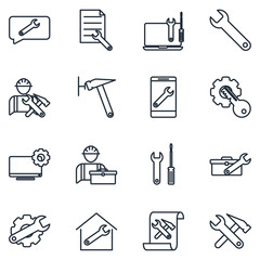 Fototapete - repair Set icon template color editable. building, construction and home repair tools pack symbol vector sign isolated on white background illustration for graphic and web design.