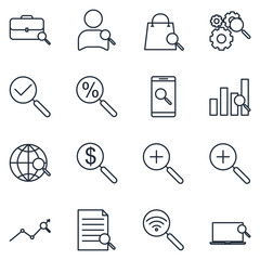 Leinwandbilder - Searching Set icon template color editable. Business Management pack symbol vector sign isolated on white background illustration for graphic and web design.