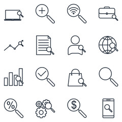 Poster - Searching Set icon template color editable. Business Management pack symbol vector sign isolated on white background illustration for graphic and web design.