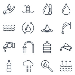 Poster - Water Set icon template color editable. Water pack symbol vector sign isolated on white background illustration for graphic and web design.