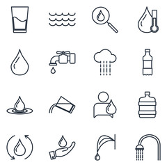 Poster - Water Set icon template color editable. Water pack symbol vector sign isolated on white background illustration for graphic and web design.