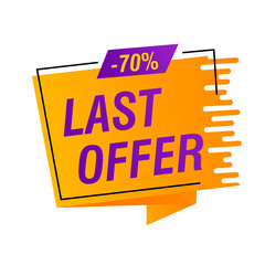 Wall Mural - Last offer yellow and purple banner design