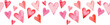© annakonchits - Seamless watercolor header with pink and red hearts on white background. Valentine's day border.