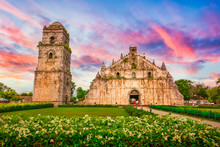 Baroque Church Of Paoay, Vigan, Ilocos Sur. One Of Several UNESCO Heritage Church In The Philippines