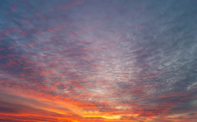 Beautiful celestial landscape at period sunrise