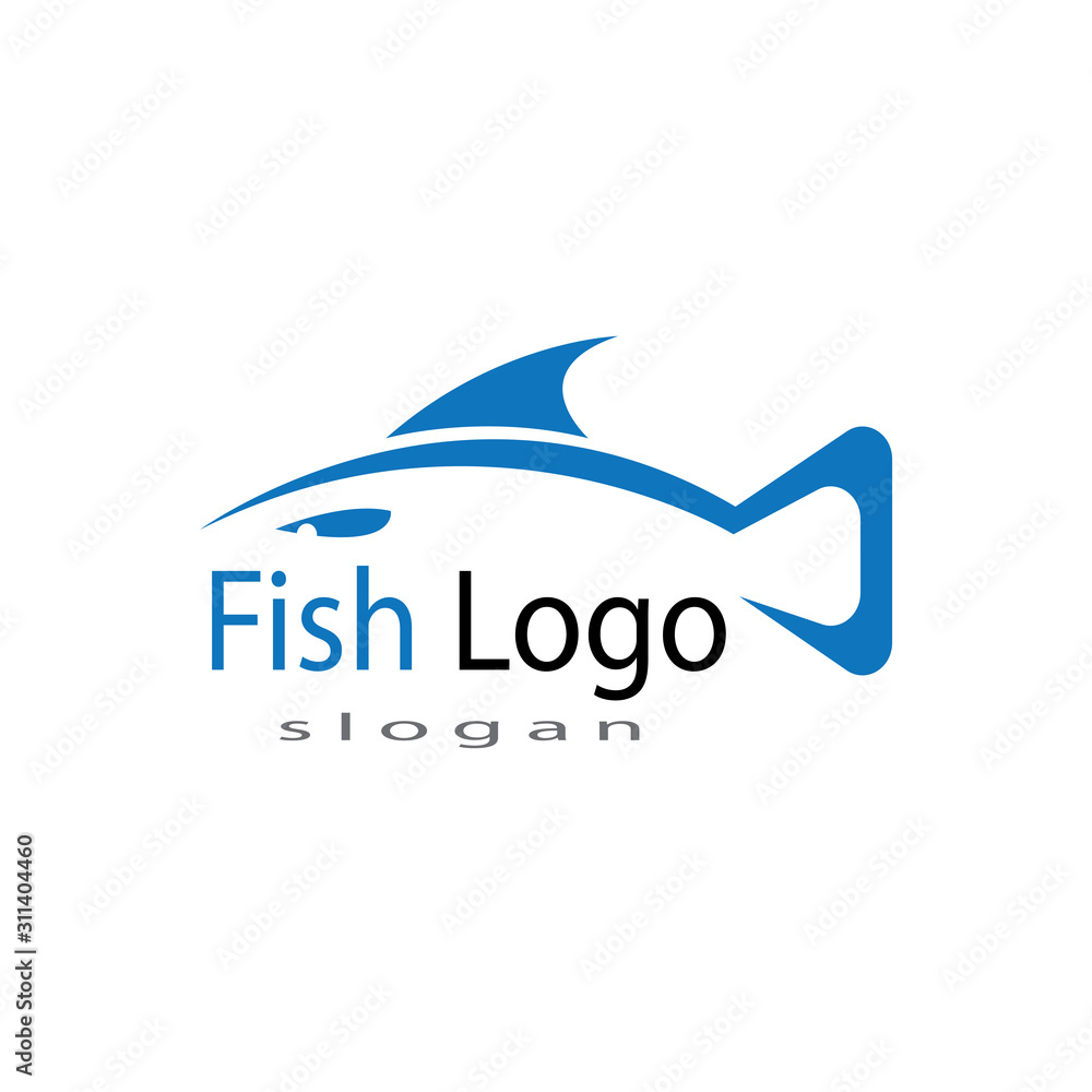 Fish logo template. Creative vector symbol Stock Vector | Adobe Stock