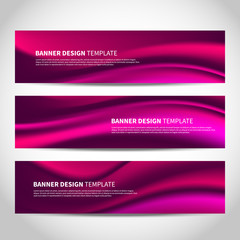 Wall Mural - vector banners with abstract pink wavy background