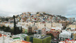 Aerial view of Las Palmas de Gran Canaria - beautiful bird's eye view of the old town on the hill. Spanish architecture, colorful city