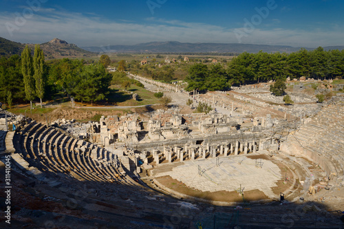 Cuadros en Lienzo Ancient Ephesus theatre and gymnasium with Arcadian Way street to the now silted