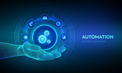 iot and automation software concept as an innovation, improving productivity in technology and busin