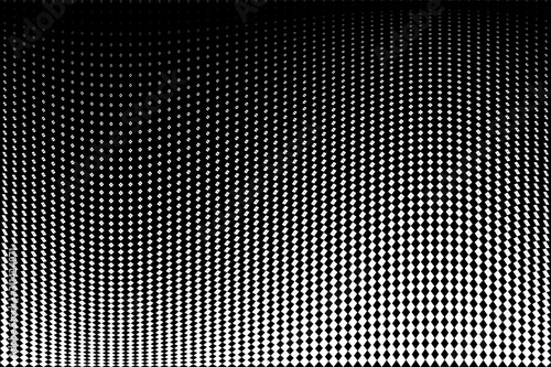 Geometric halftone pattern. Black textured background.