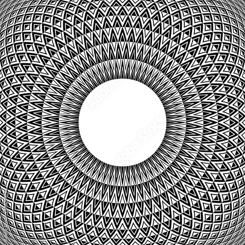 Circle frame. Convex geometric pattern.