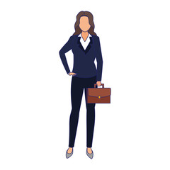 Wall Mural - businesswoman with briefcase icon
