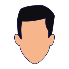 Sticker - avatar man face icon, colorful design