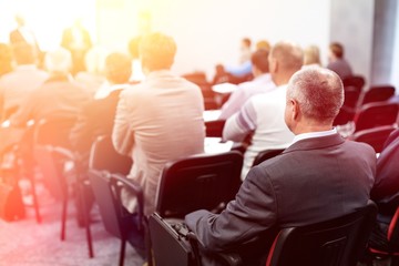 Wall Mural - Speaker giving a talk on corporate Business Conference hall