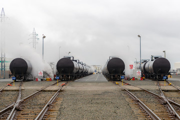 Train Petroleum Tank Cars