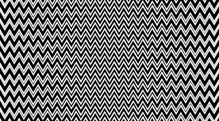 Poster - Abstract zig zag vector background. Black and white optical illusion texture. Geometric backdrop.