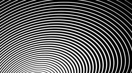 Optical illusion circle art abstract vector stripped background.