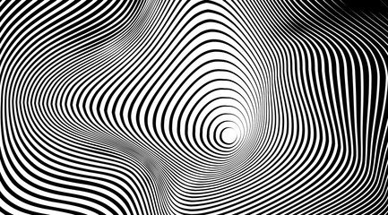 Poster - Optical illusion art abstract vector stripped background.