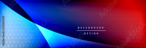 Flowing waves with 3d shadow effects and fluid gradients. Dynamic trendy abst...