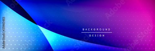 Flowing waves with 3d shadow effects and fluid gradients. Dynamic trendy abst...