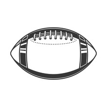Original Contour Illustration Of An American Football Ball. Coloring