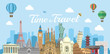 Travel, vacation, sightseeing banner vector illustration
