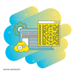 Web Development Programming Coding. laptop with program code on the screen