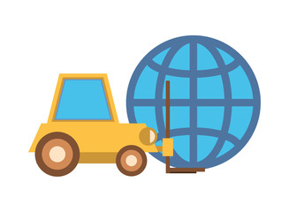 Canvas Print - forklift vehicle service with sphere browser