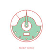 Credit Score Gauge flat design