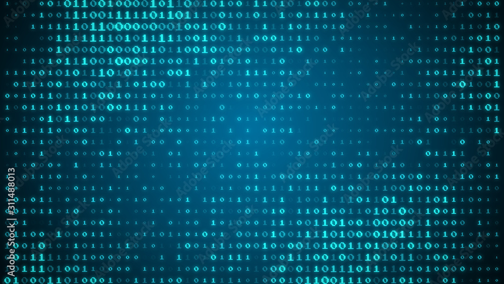 Twinkle technology Binary code on blue background and Secure Data ...