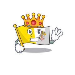 Sticker - Flag vatican city Scroll A stylized of King on cartoon character design