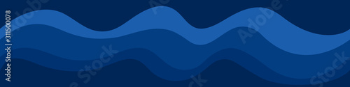 Fotomural Horizontal abstract seamless banner with blue waves