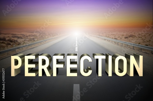 Fotomural Perfection concept, road - 3D rendering