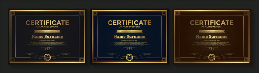 Membership certificate best award diploma set.