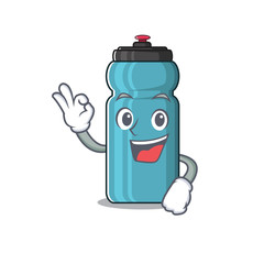 Canvas Print - Water bottle Scroll mascot design making an Okay gesture