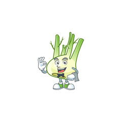 Sticker - Fennel cartoon character as a Waiter look