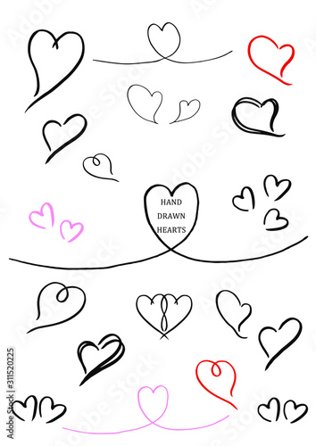 手描きハート線画 Stock ベクター Adobe Stock