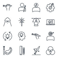 Aufkleber - Creativity set Icons template color editable. Creativity symbol vector sign isolated on white background illustration for graphic and web design.