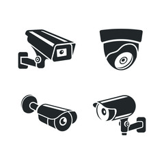 Fototapete - Fixed CCTV icon template color editable. Security Camera symbol vector sign isolated on white background illustration for graphic and web design.