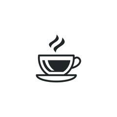 Aufkleber - cup of coffee mug icon template color editable. cup of tea symbol vector sign isolated on white background illustration for graphic and web design.