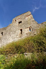 Canvas Print - Burgruine Homburg und Naturschutzgebiet Ruine Homburg,Unterfranken, Franken, Bayern, Deutschland